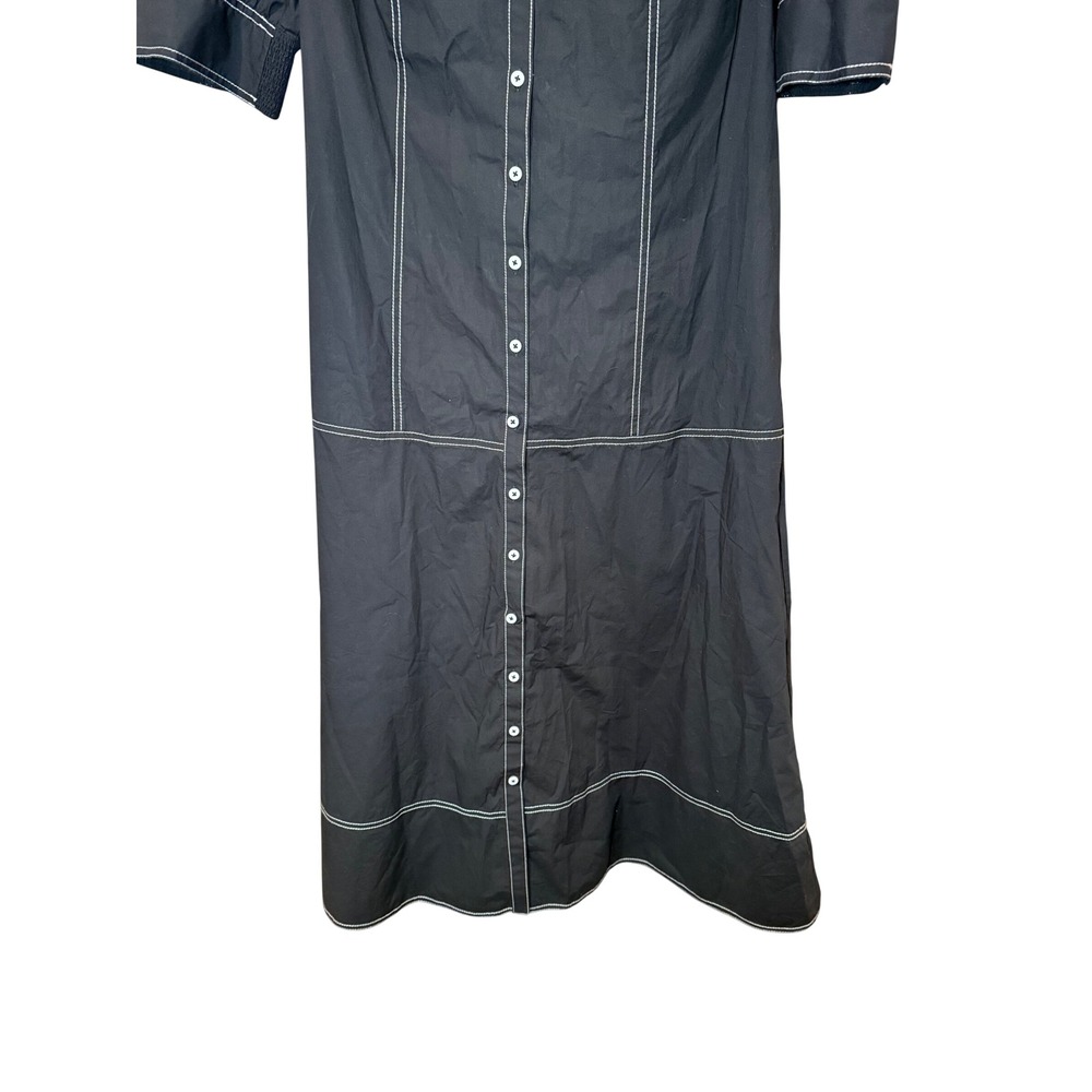 Cartolina Francesca Noir Midi Dress Cotton Black Size Large *No Belt* - Picture 4 of 9